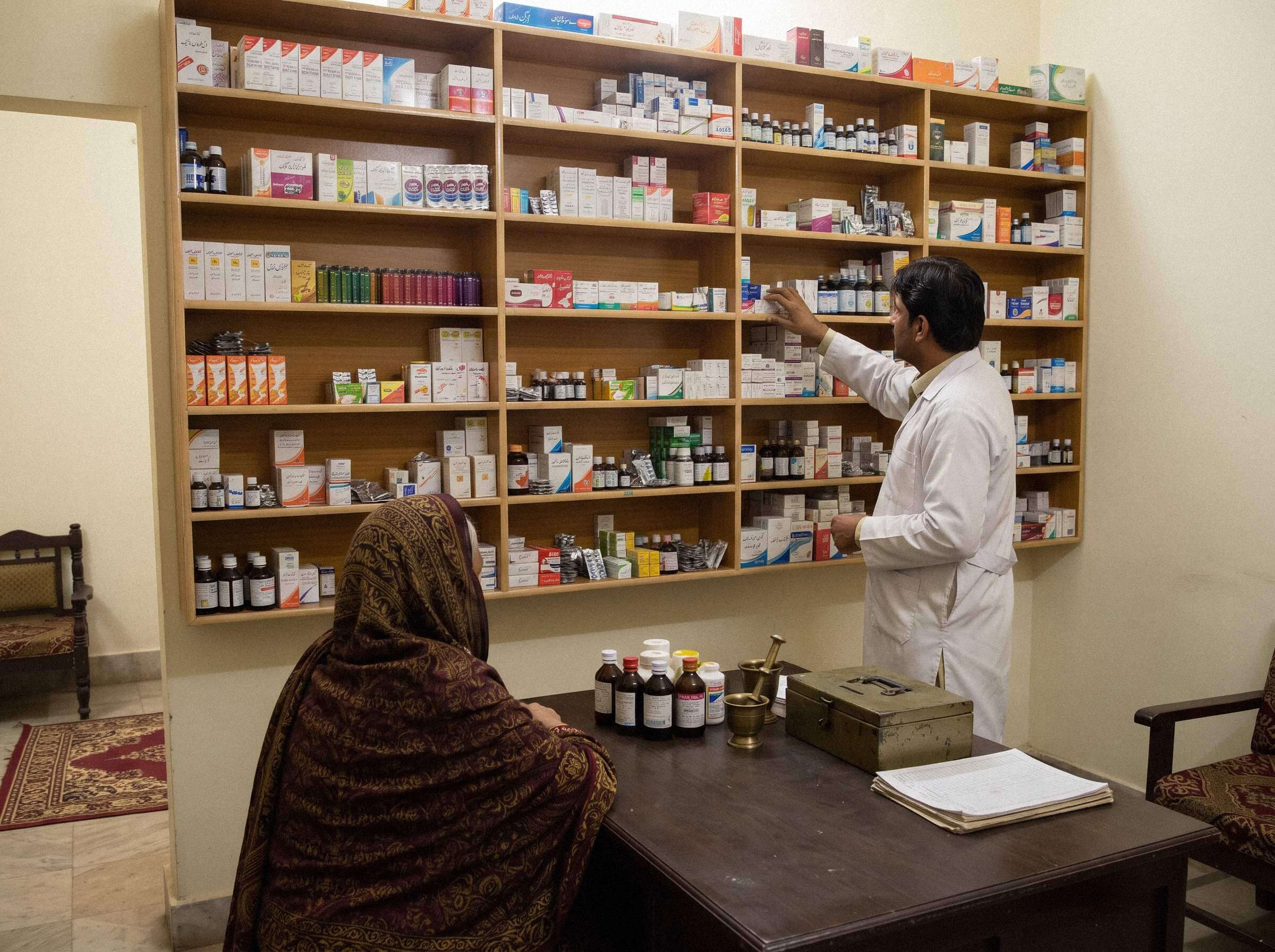 Doctor consulting with a patient at the DHIII clinic.